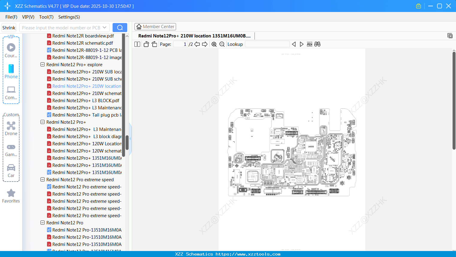 Xiaomi Redmi Note12Pro+ 210W Location 1351M16UM0B